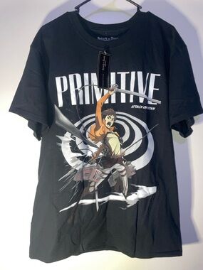 NWT Primitive x Attack on Titan Eren Black Graphic Tee